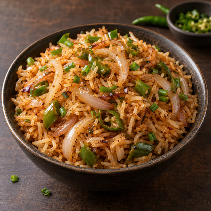 Onion Chilly Rice